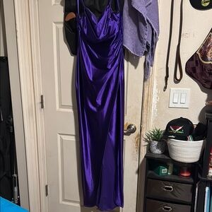 Elegant Purple Satin Dress